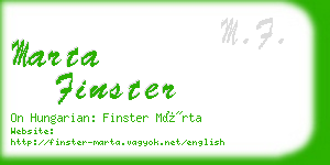 marta finster business card